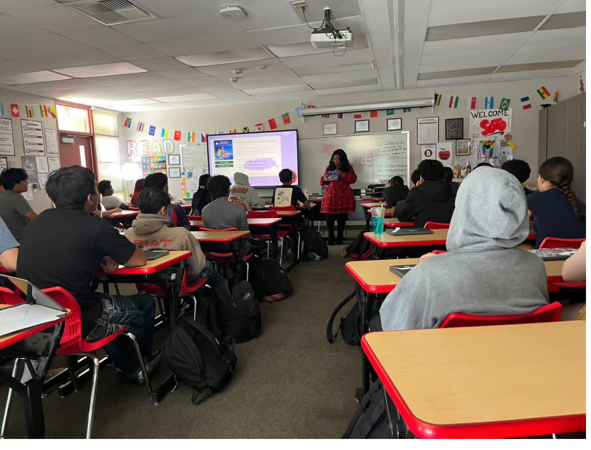 Students engaged during Sheressa's classroom visit